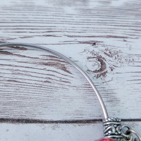 Crafting Charm Bracelet Red & Silver Tone - Fair Condition - Picture 4 of 16